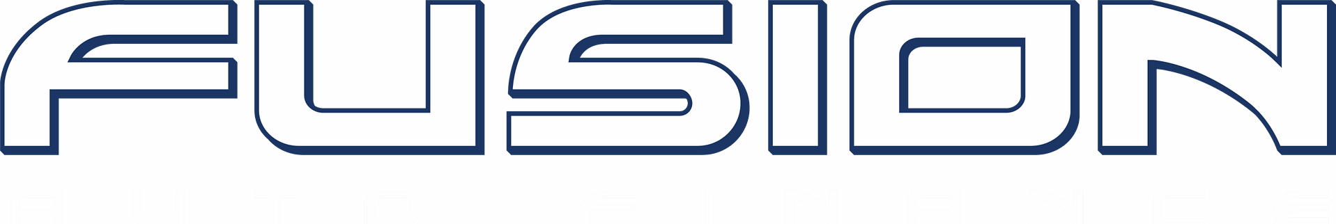 Fusion Auto Finance logo with blue outline