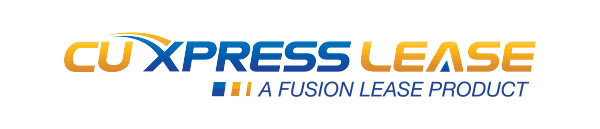 CU Xpress Lease logo in blue and gold with the tagline “A Fusion Lease Product”